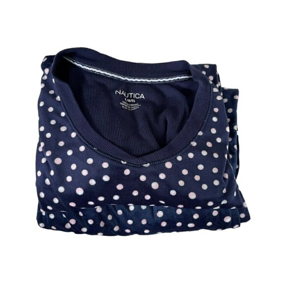 Nautica Women’s Sz XL Blue Aurora Dot Fleece 2 Piece Pajama Set - Picture 12 of 12